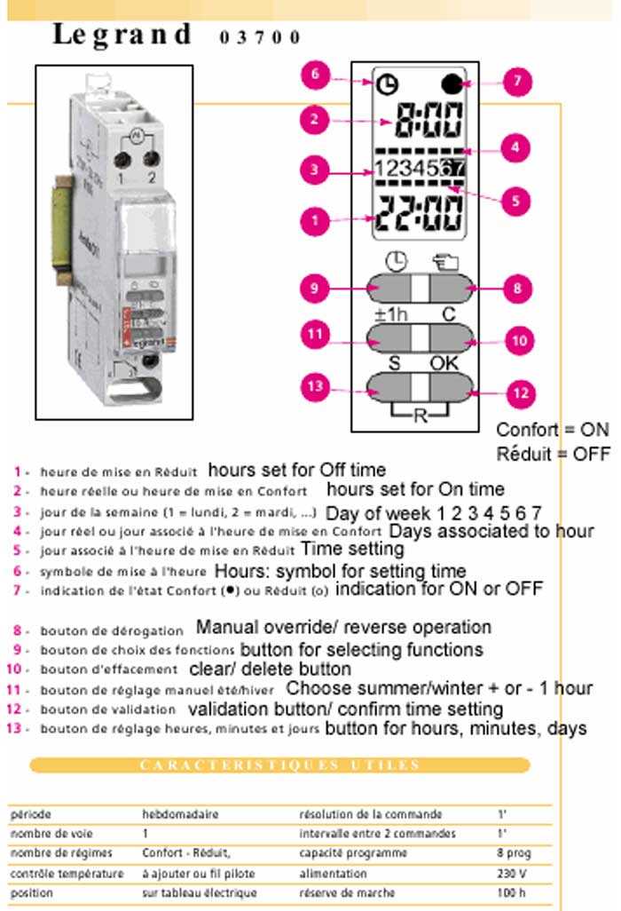 legrand 03700 timer instruction manual