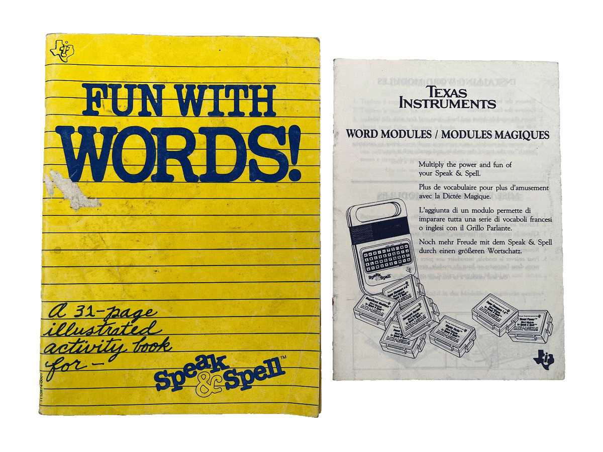 speak and spell instruction manual