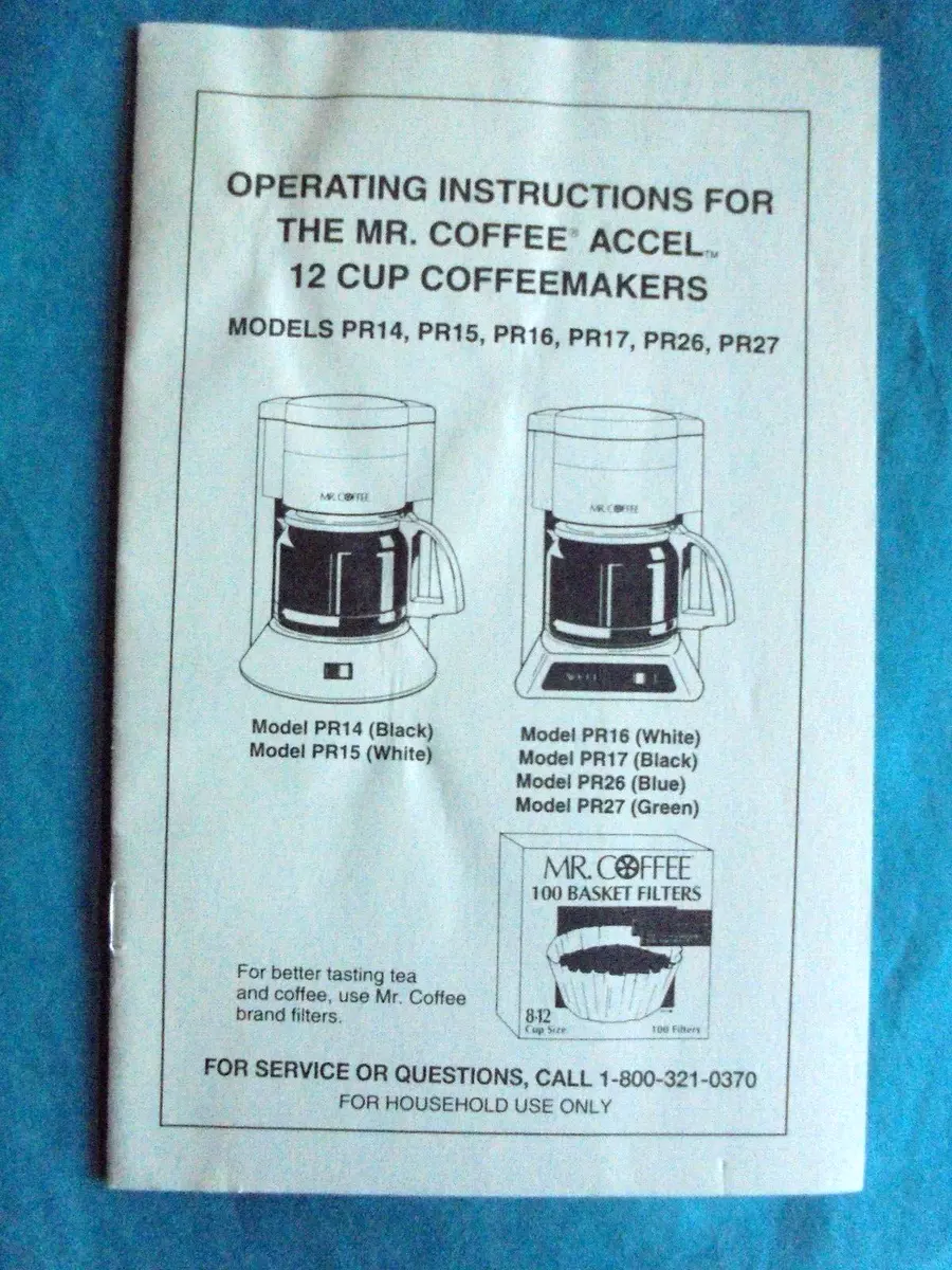 mr coffee cafe barista instruction manual