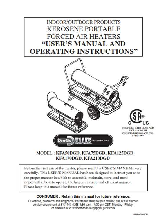 kerosene heater instruction manual