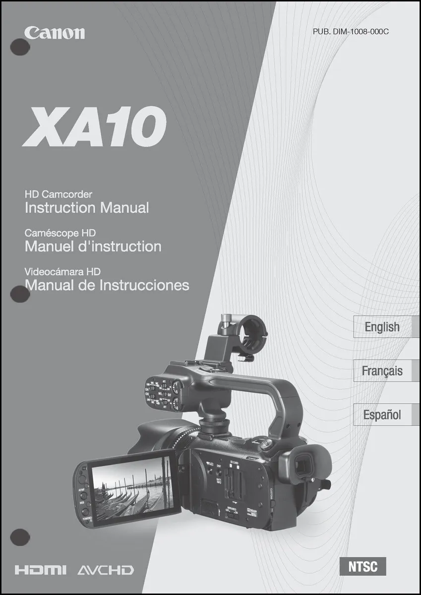 canon camcorder instruction manual