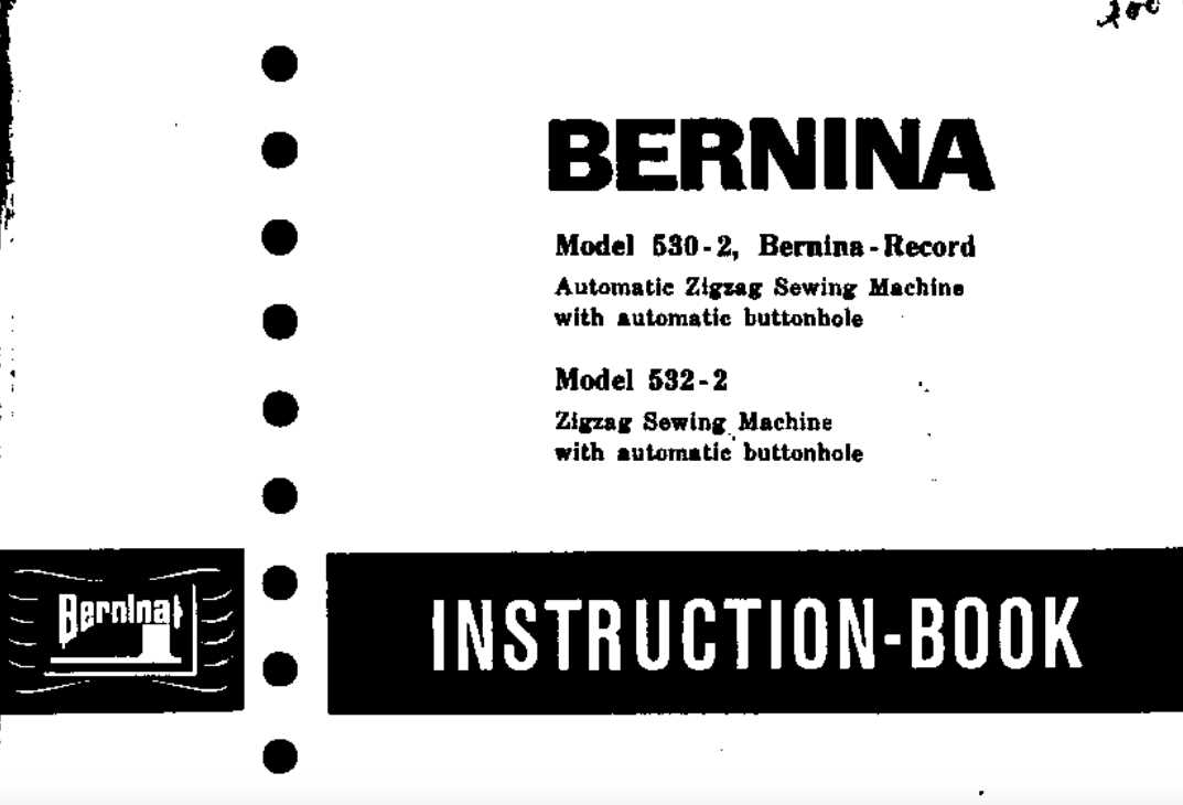 bernina sewing machine instruction manual