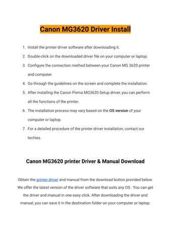 canon pixma mg3620 instruction manual