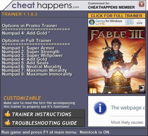 fable 3 instruction manual