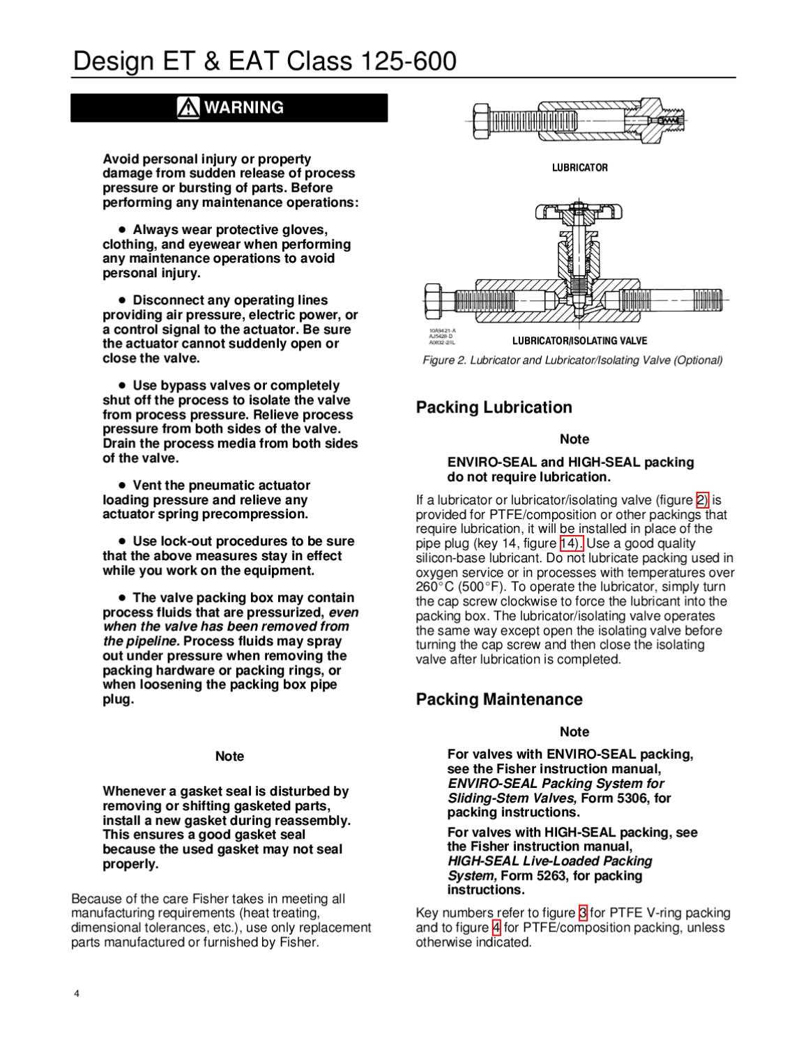 fisher et instruction manual