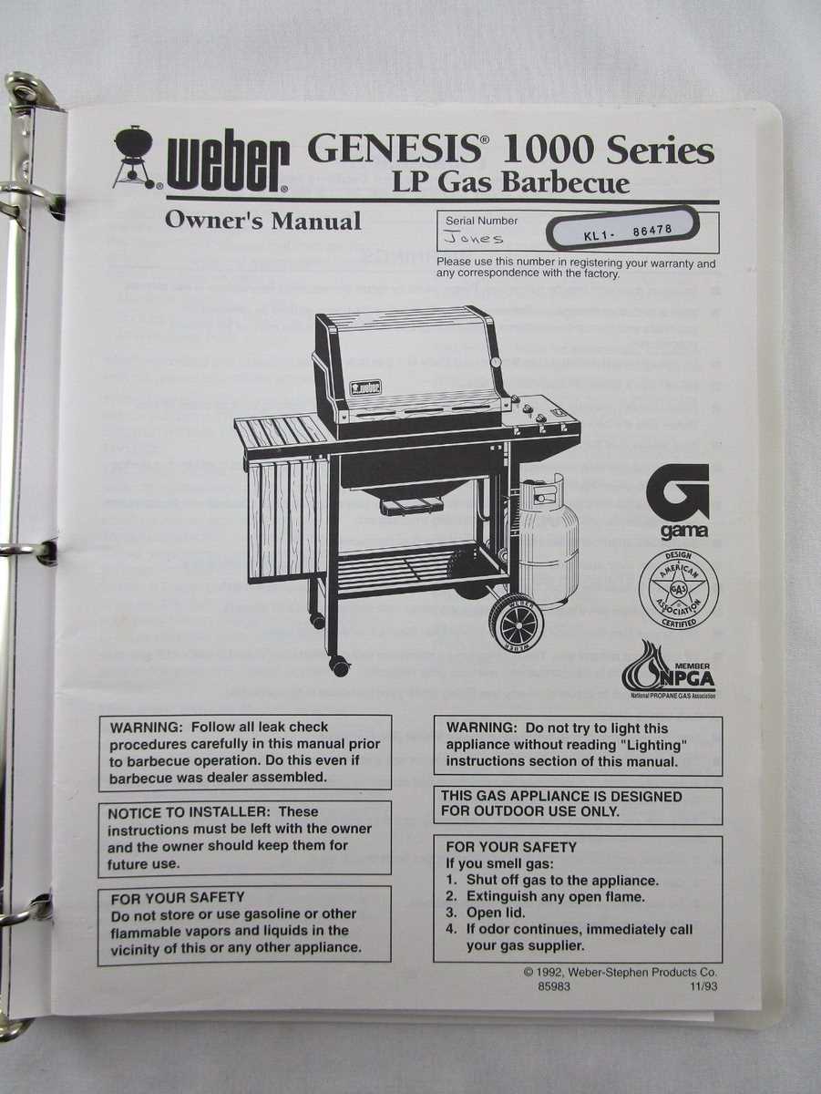 weber genesis ii e 310 instruction manual