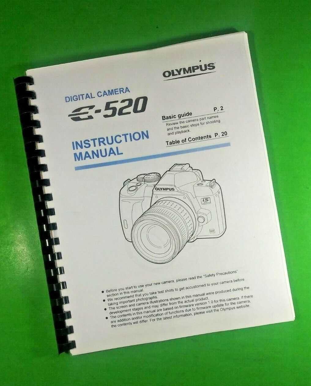 olympus e 520 instruction manual