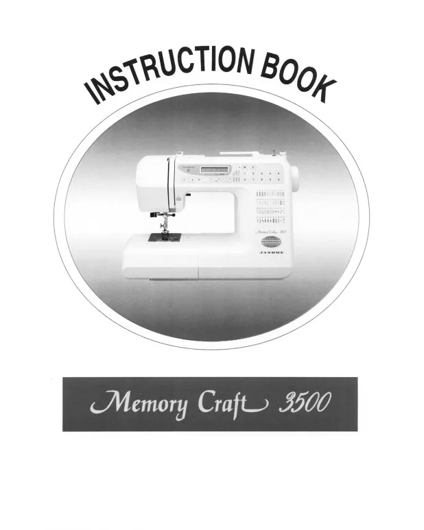 janome memory craft 3500 instruction manual