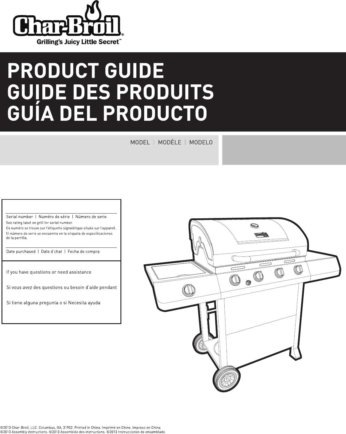 instruction manual for char broil grill