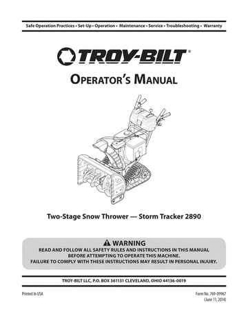 troy bilt instruction manual