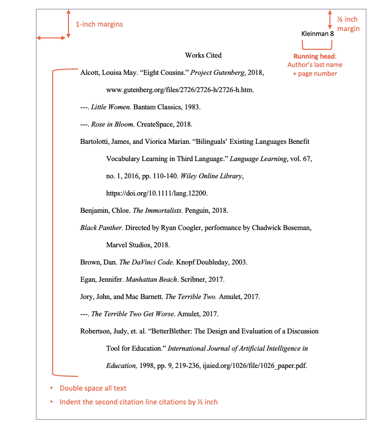 how to cite an instruction manual mla