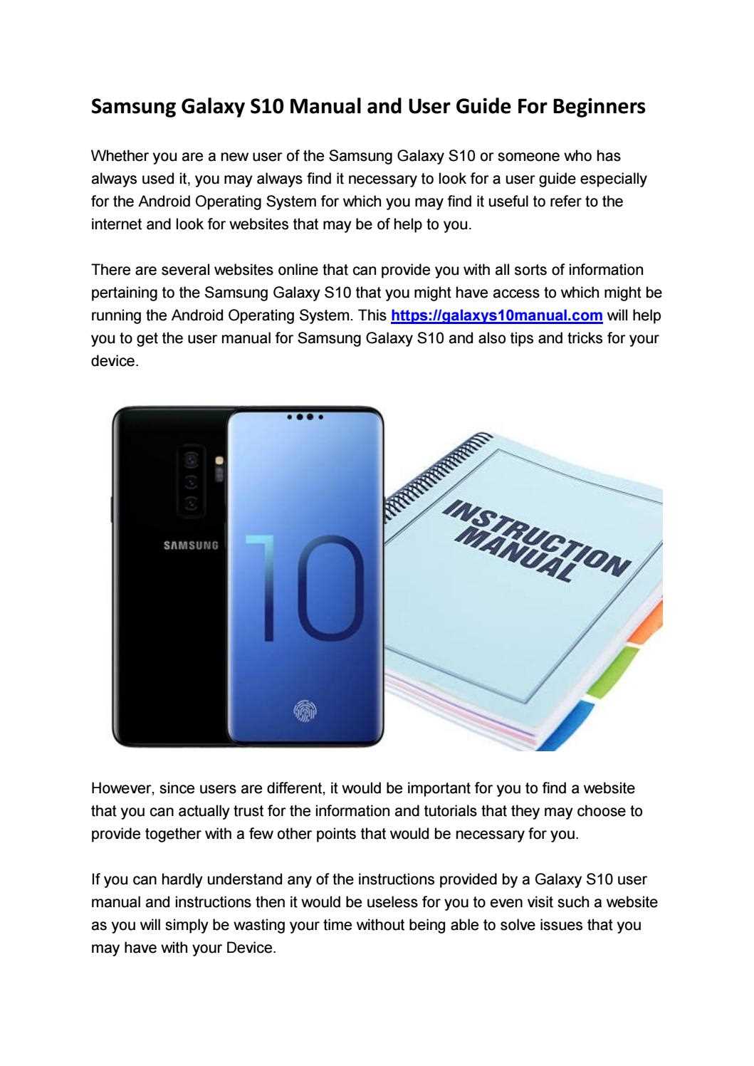 samsung galaxy s10 instruction manual