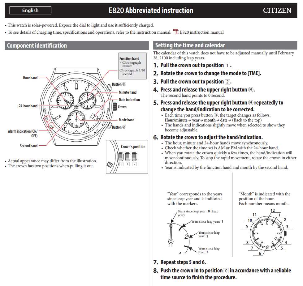 citizen e820 instruction manual