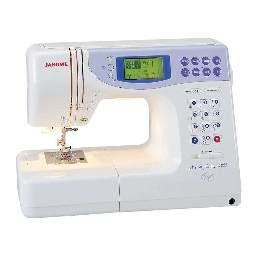 janome memory craft 4900 instruction manual