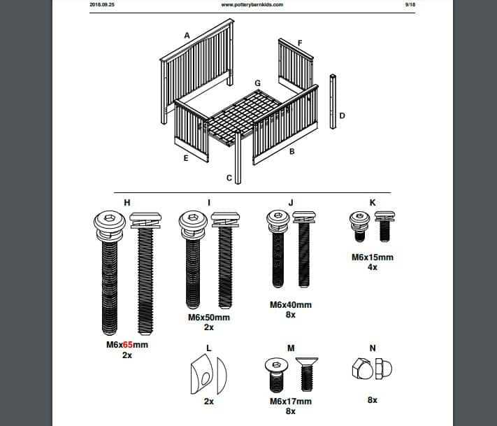 kendall crib instruction manual