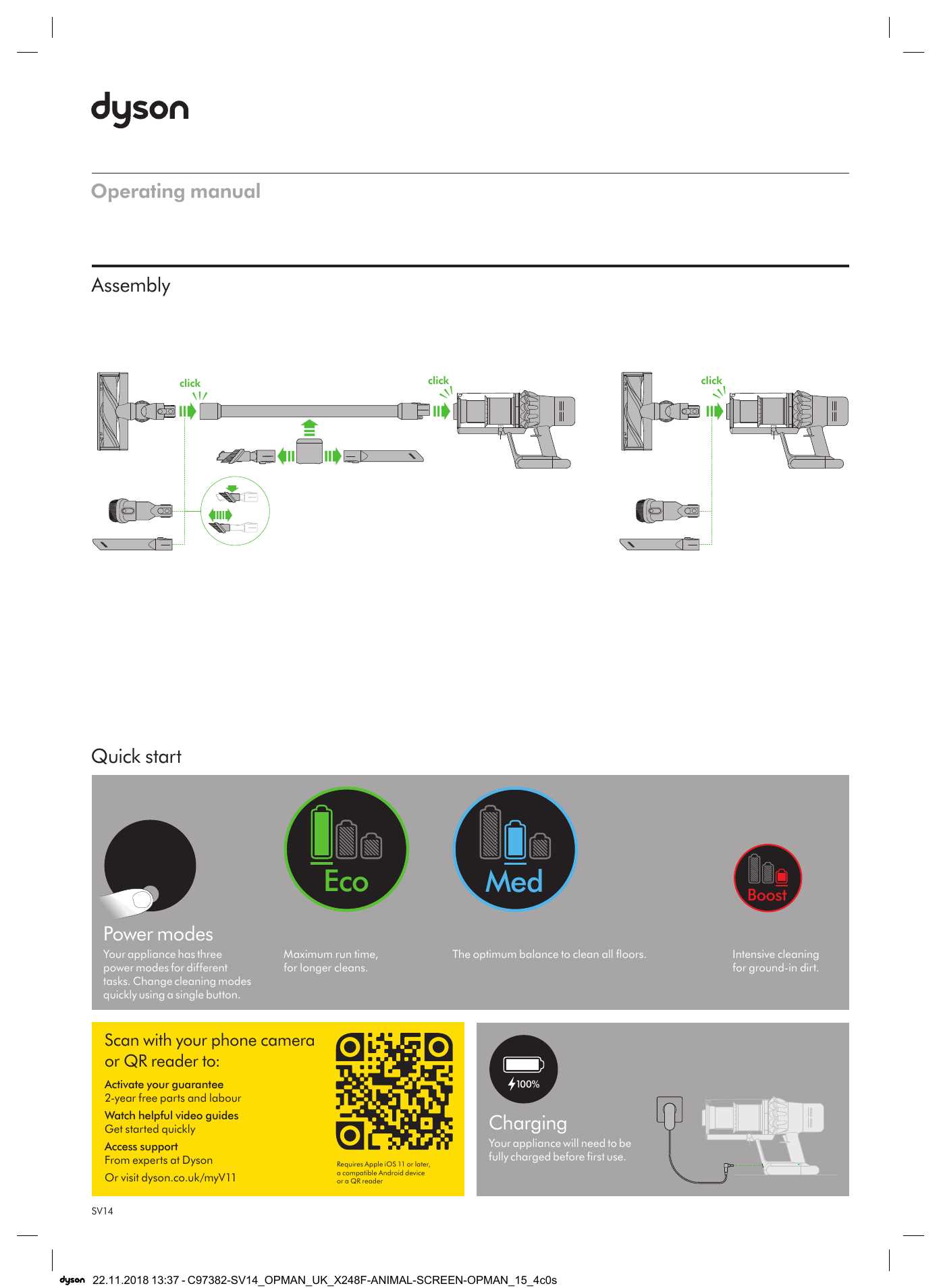 dyson v10 animal instruction manual