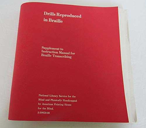 instruction manual for braille transcribing