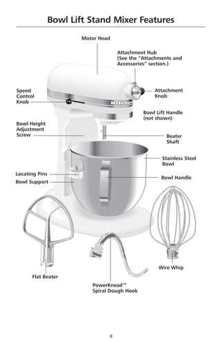 kitchenaid artisan mixer instruction manual