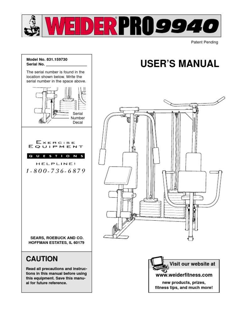 weider pro 6900 instruction manual