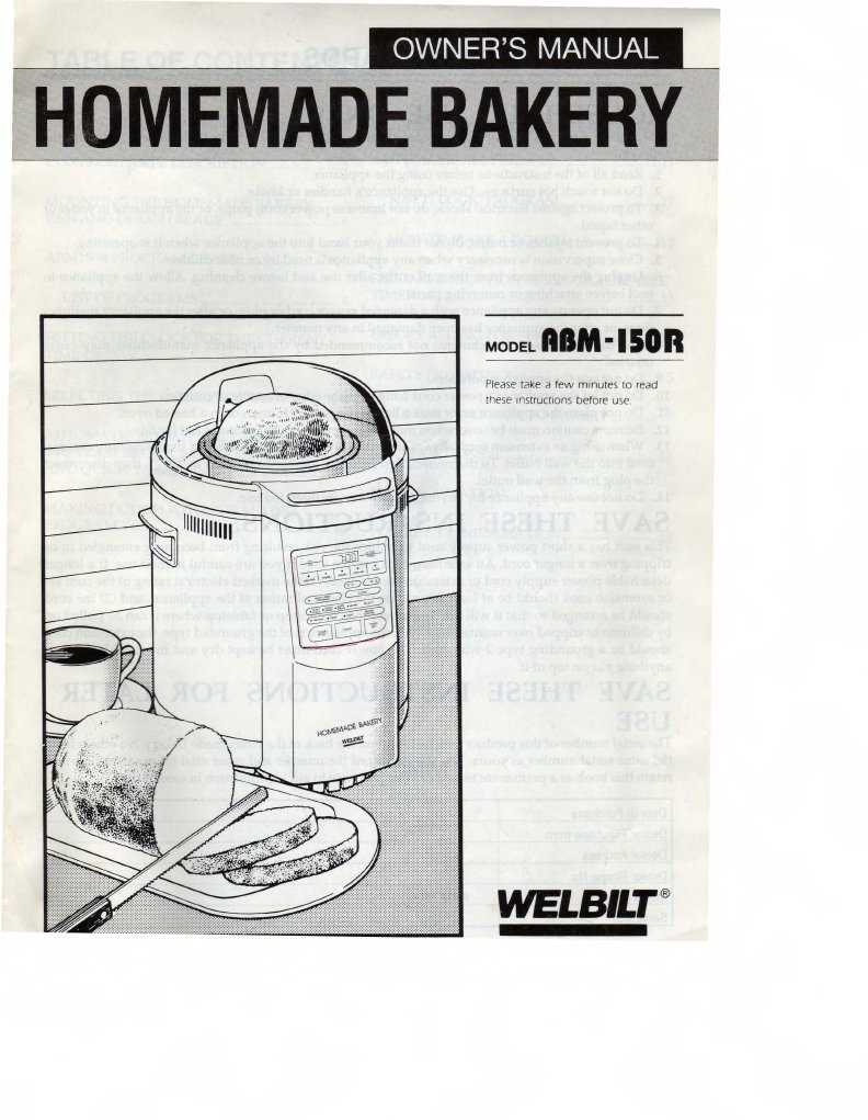 welbilt bread machine instruction manual