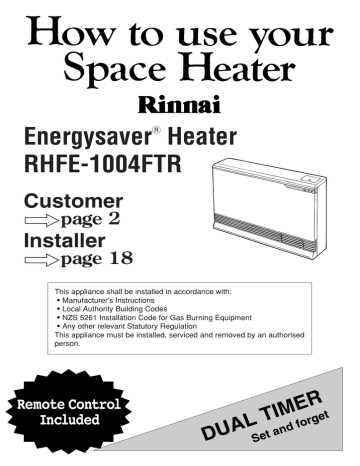 rinnai energysaver 556ftr instruction manual
