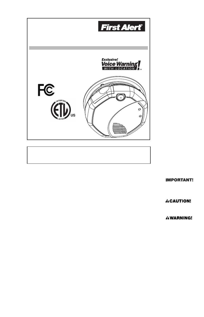 first alert instruction manual