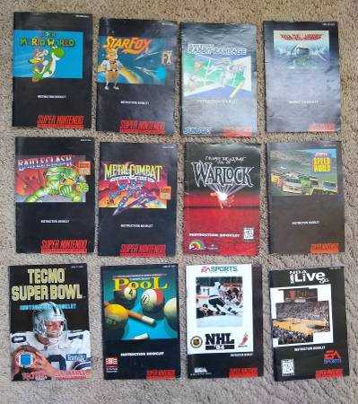 video game instruction manuals for sale