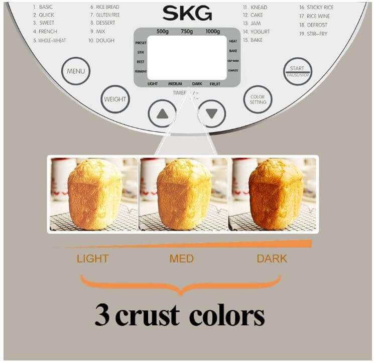 skg bread maker instruction manual