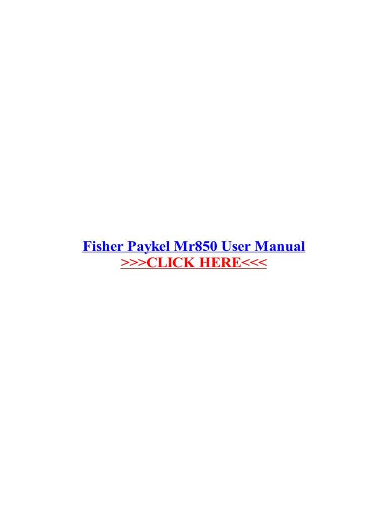 fisher paykel instruction manual