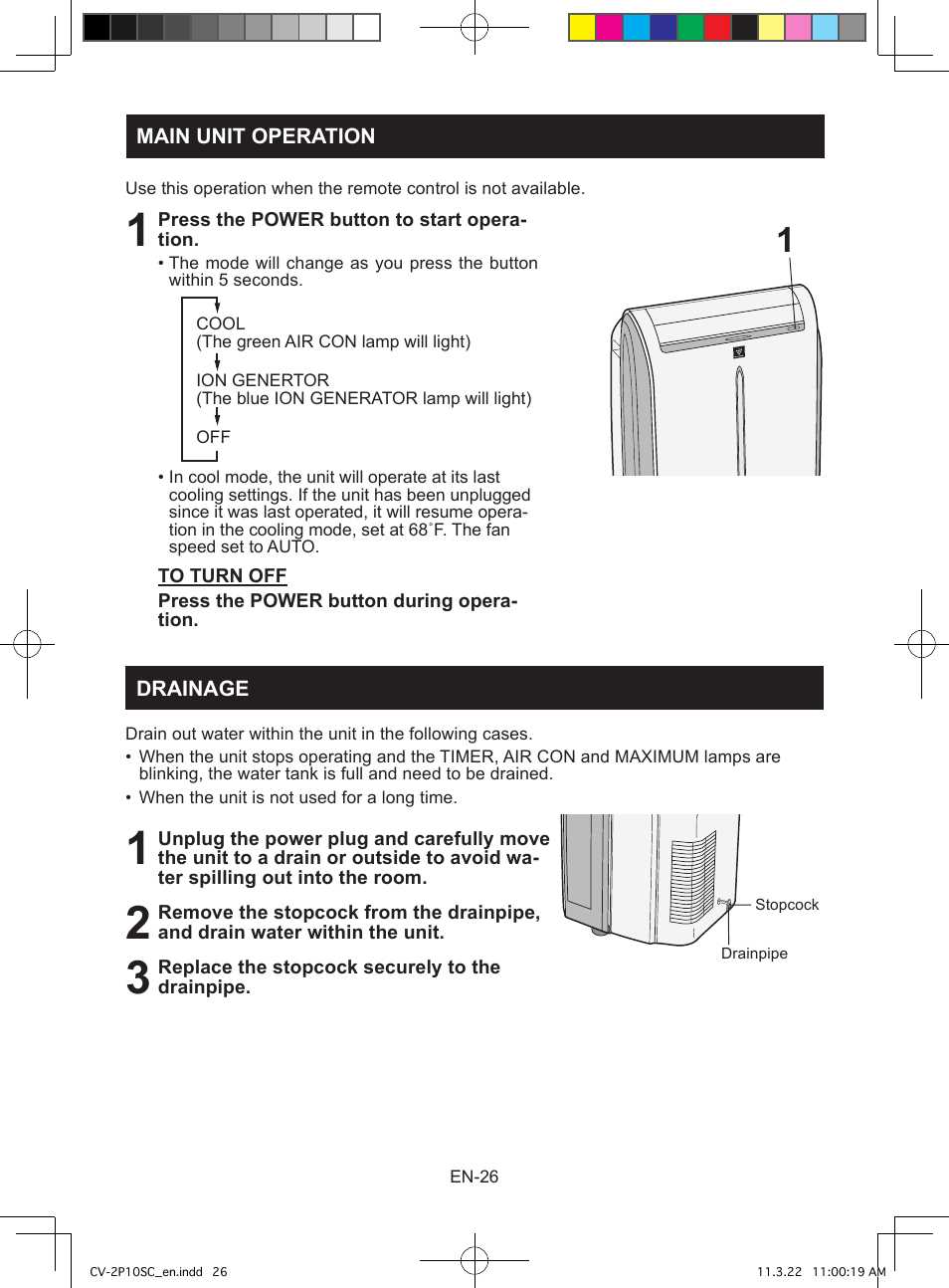 sharp portable air conditioner instruction manual