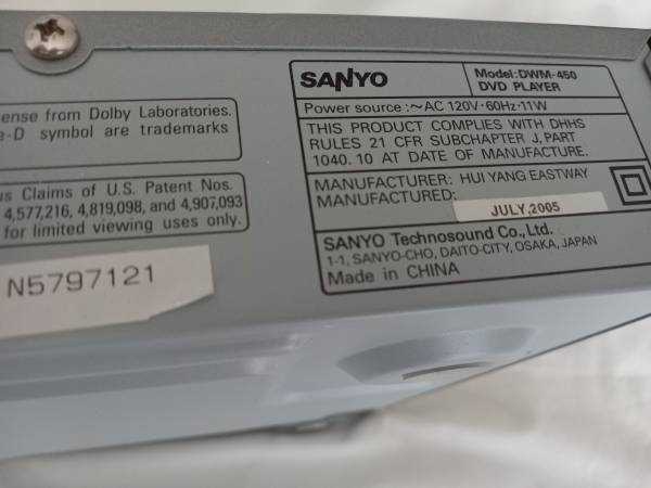 sanyo dvd player instruction manual