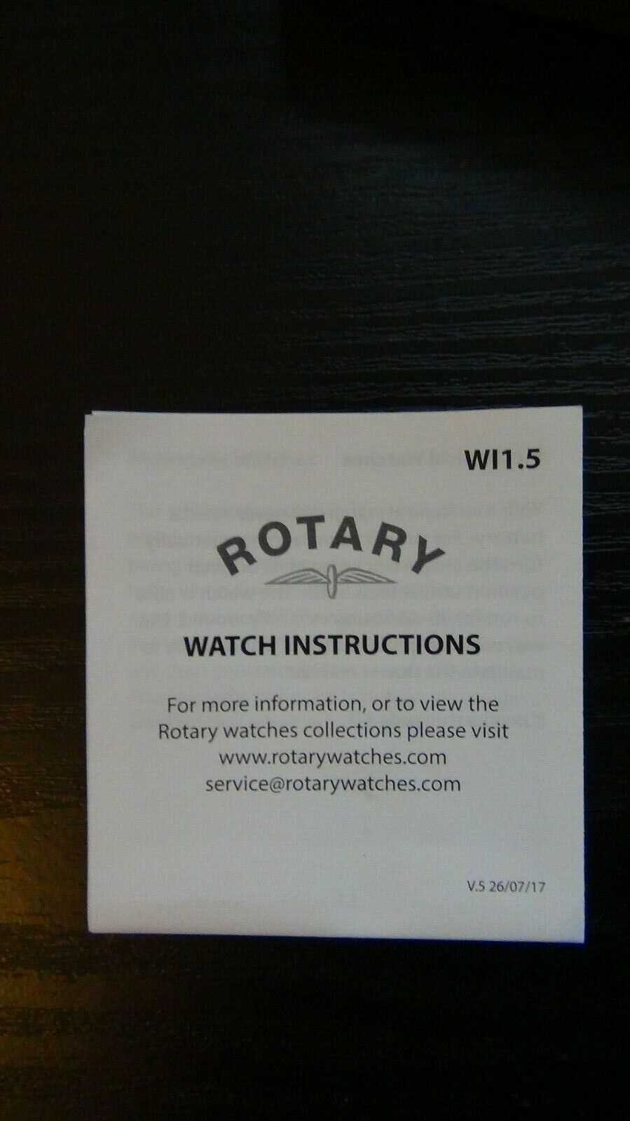 rotary watch instruction manuals