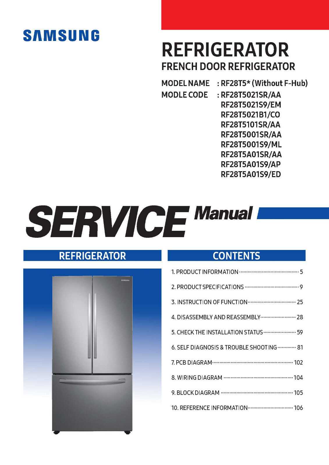 samsung fridge instruction manuals