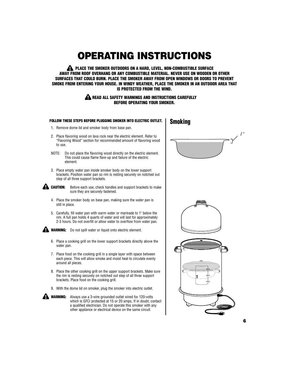 brinkmann electric smoker instruction manual