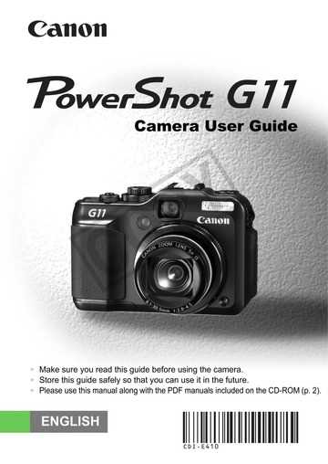 canon powershot g11 instruction manual